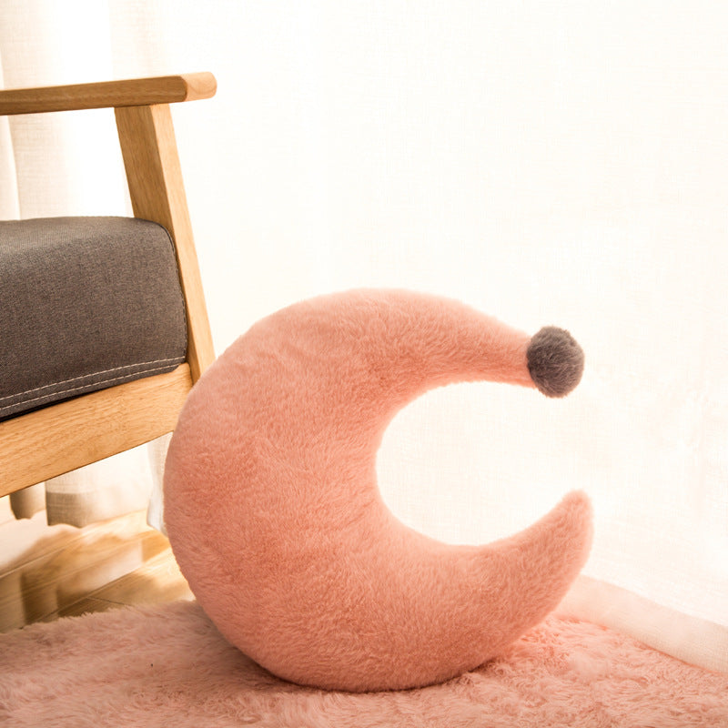Cojín Decorativo de Peluche Estrellas y Lunas para Sofá
