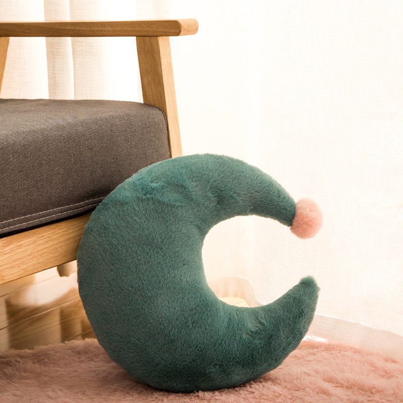Cojín Decorativo de Peluche Estrellas y Lunas para Sofá