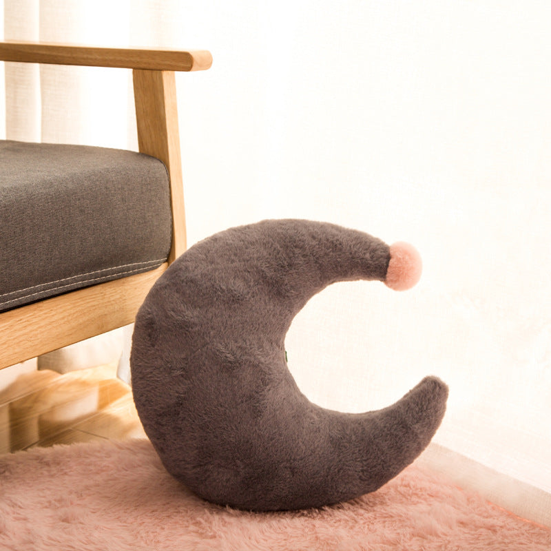 Cojín Decorativo de Peluche Estrellas y Lunas para Sofá