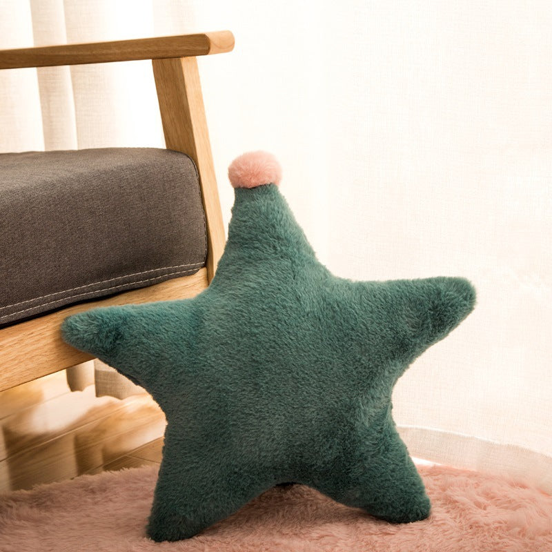 Cojín Decorativo de Peluche Estrellas y Lunas para Sofá