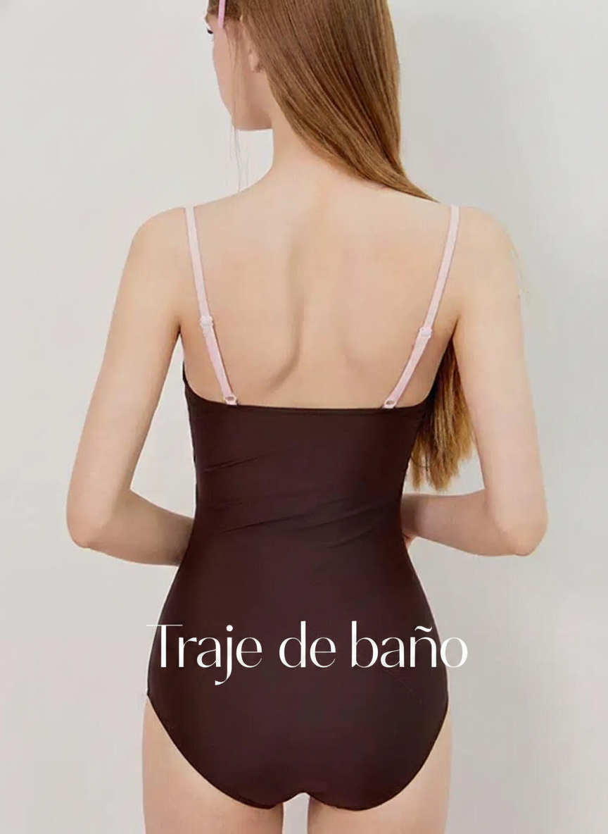 Traje de baño enterizo caramelo para mujer - 13