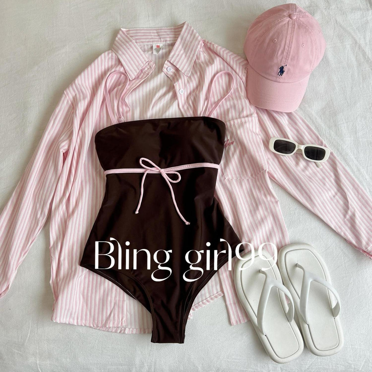 Traje de baño enterizo caramelo para mujer