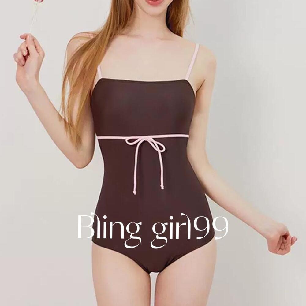 Traje de baño enterizo caramelo para mujer