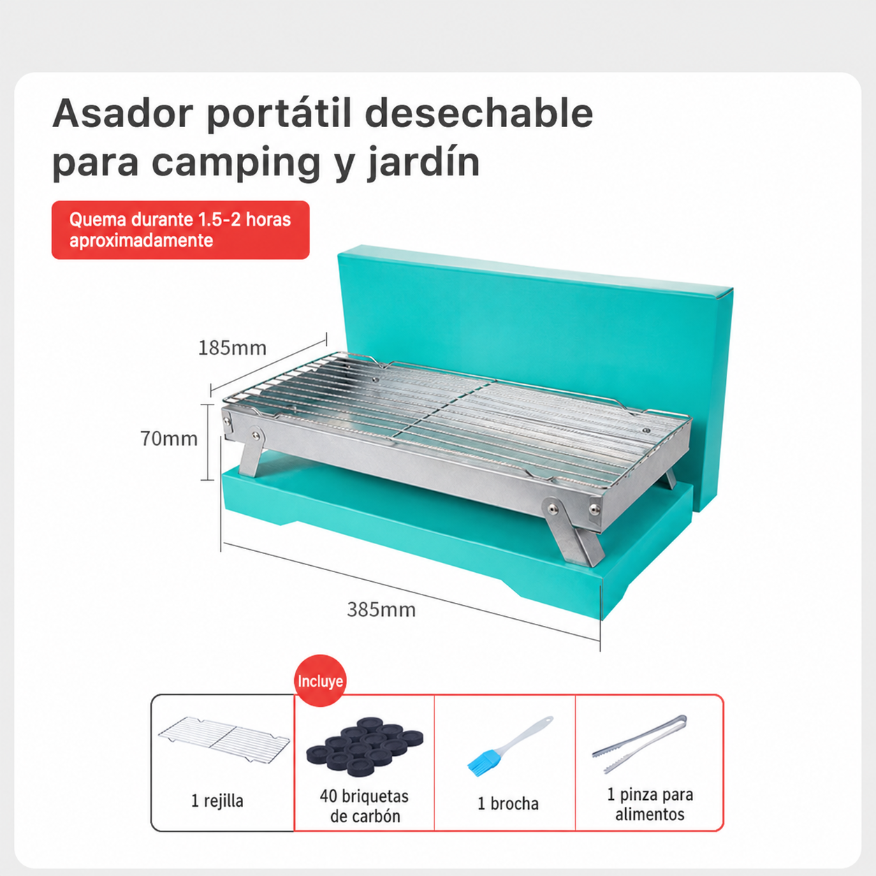Asador Portátil Desechable para Camping y Jardín - 9