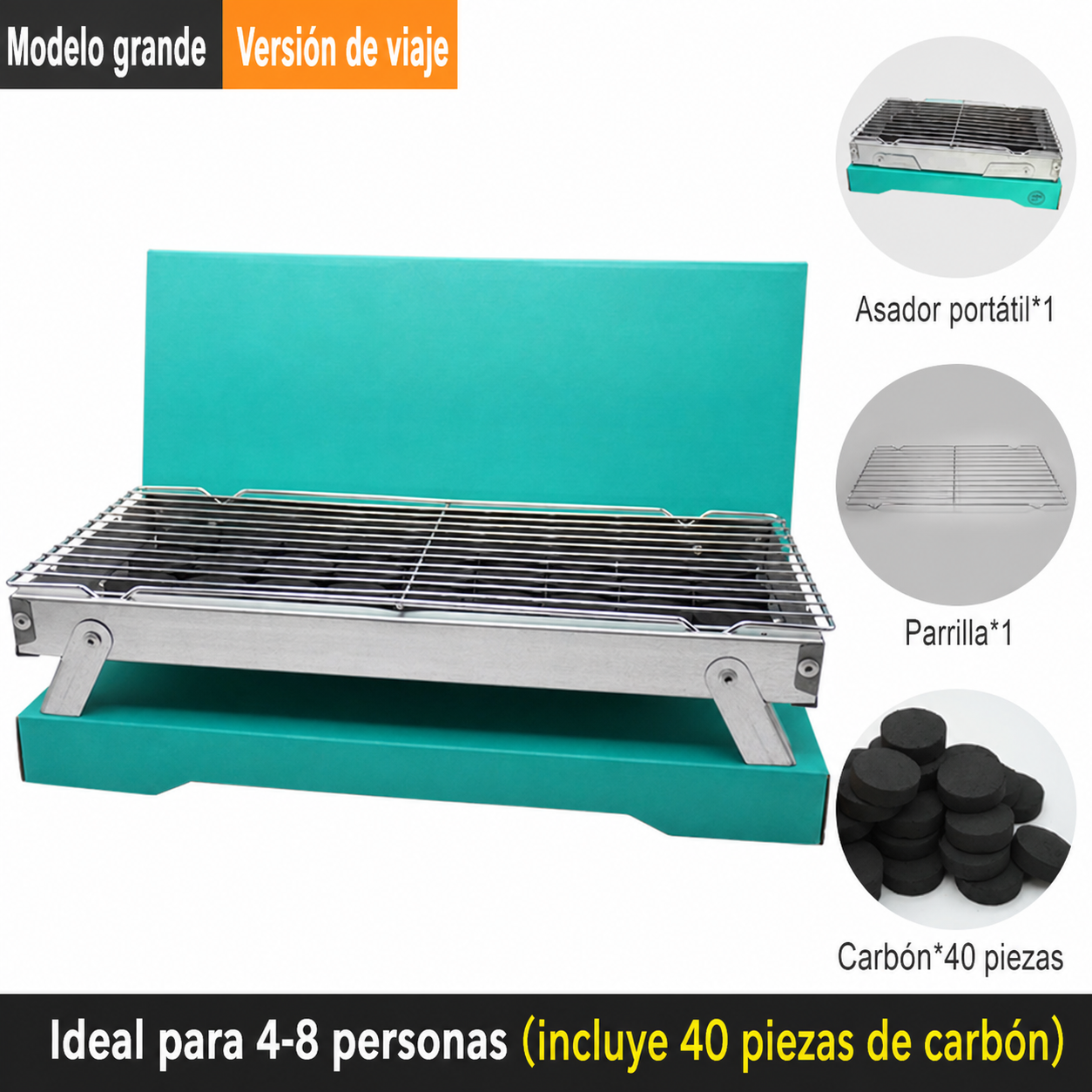 Asador Portátil Desechable para Camping y Jardín