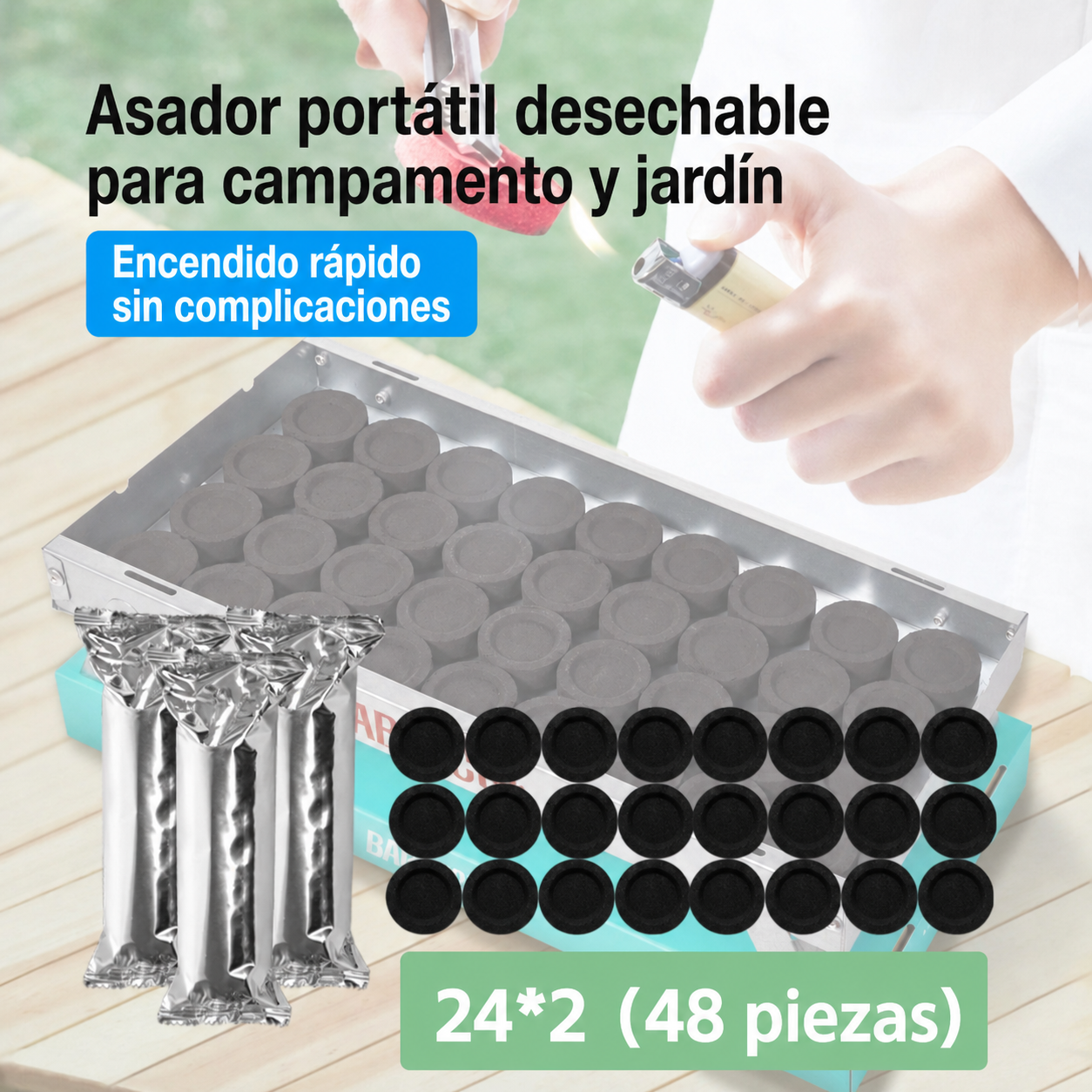 Asador Portátil Desechable para Camping y Jardín