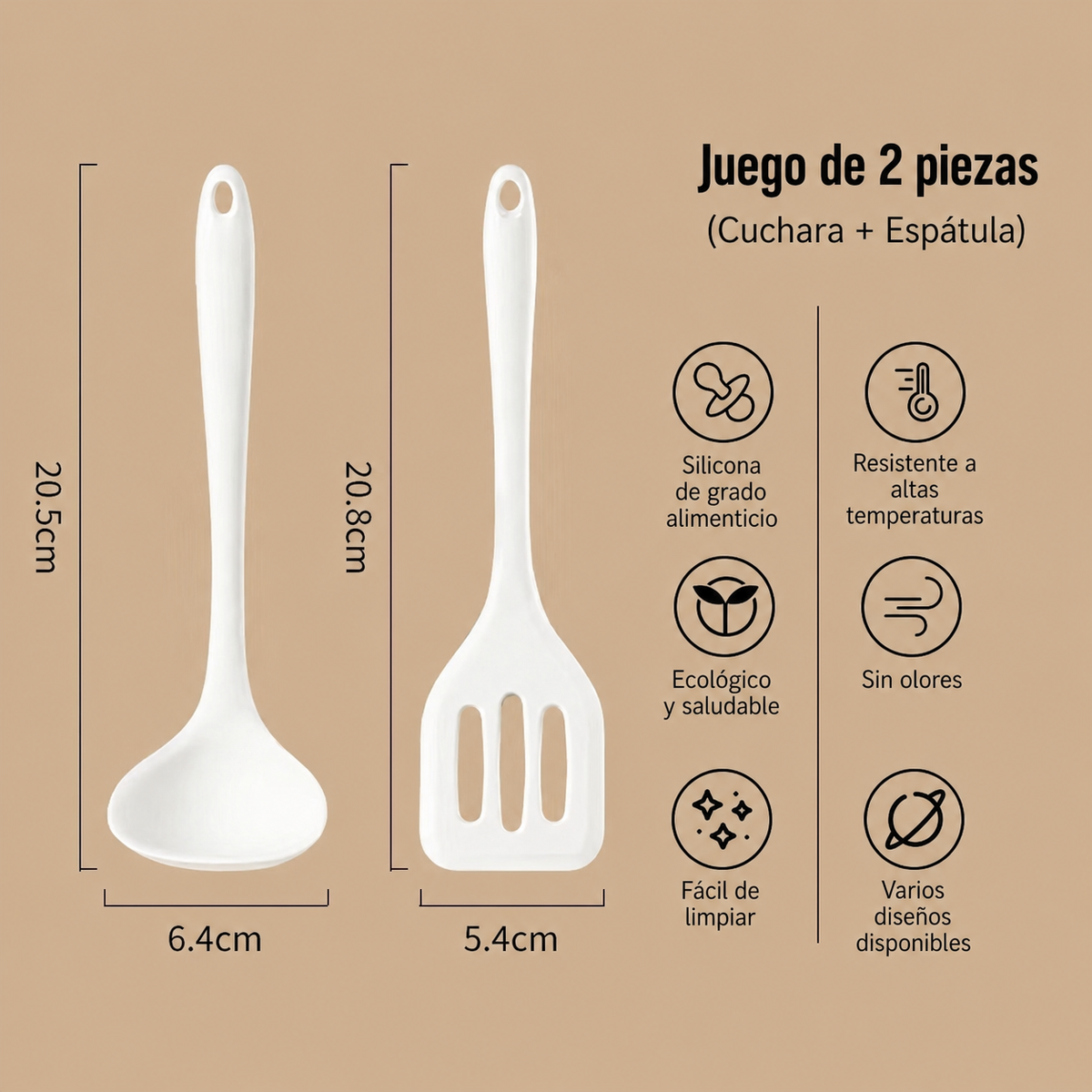 Utensilios de Cocina de Silicona Antiadherente