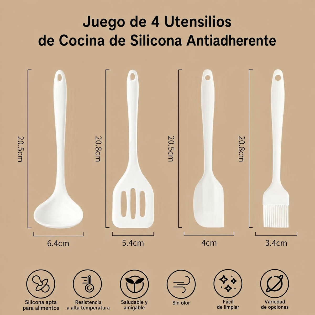Utensilios de Cocina de Silicona Antiadherente