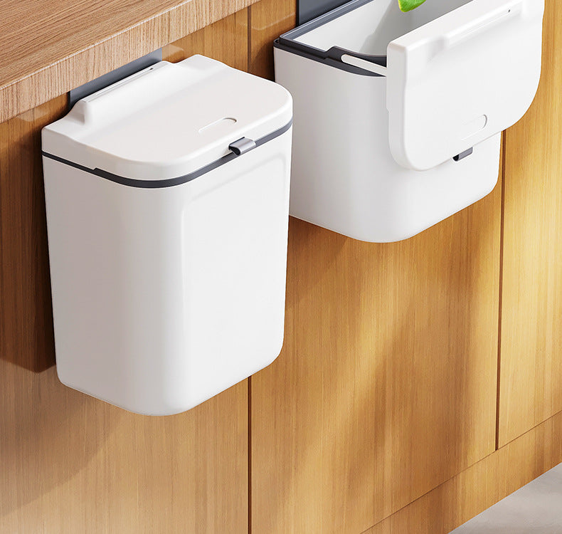 Bote de basura de pared con tapa para cocina ABS - 12