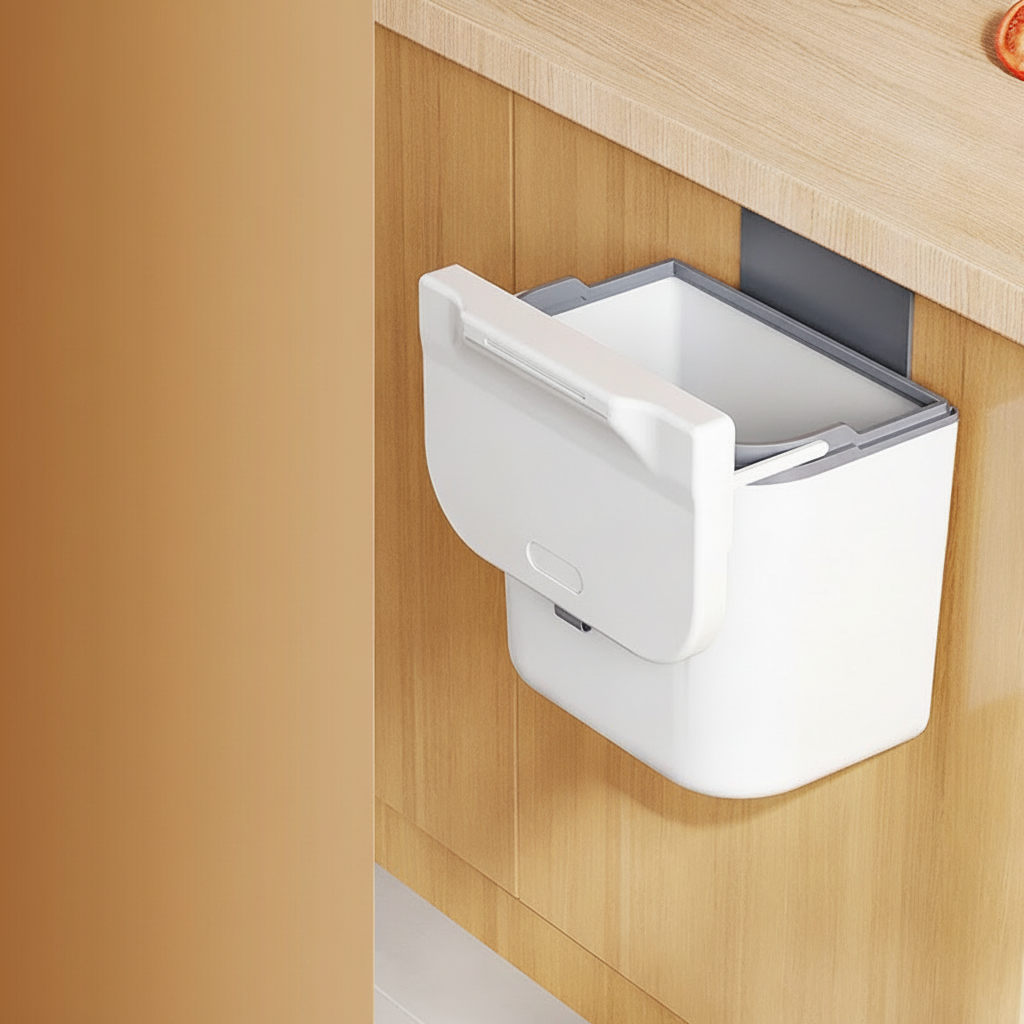 Bote de basura de pared con tapa para cocina ABS - 10