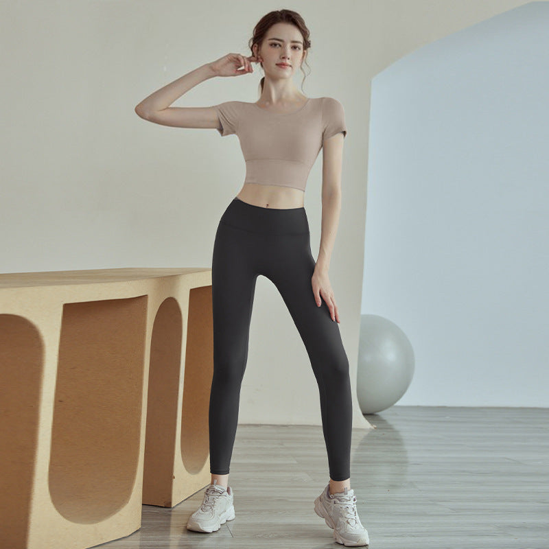 Top de Yoga con Brasier Integrado Manga Corta Mujer - 6