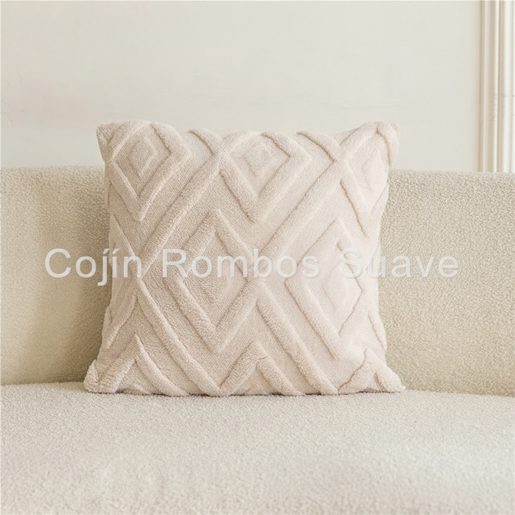Funda de cojín rombos suave para sofá y sala - 6