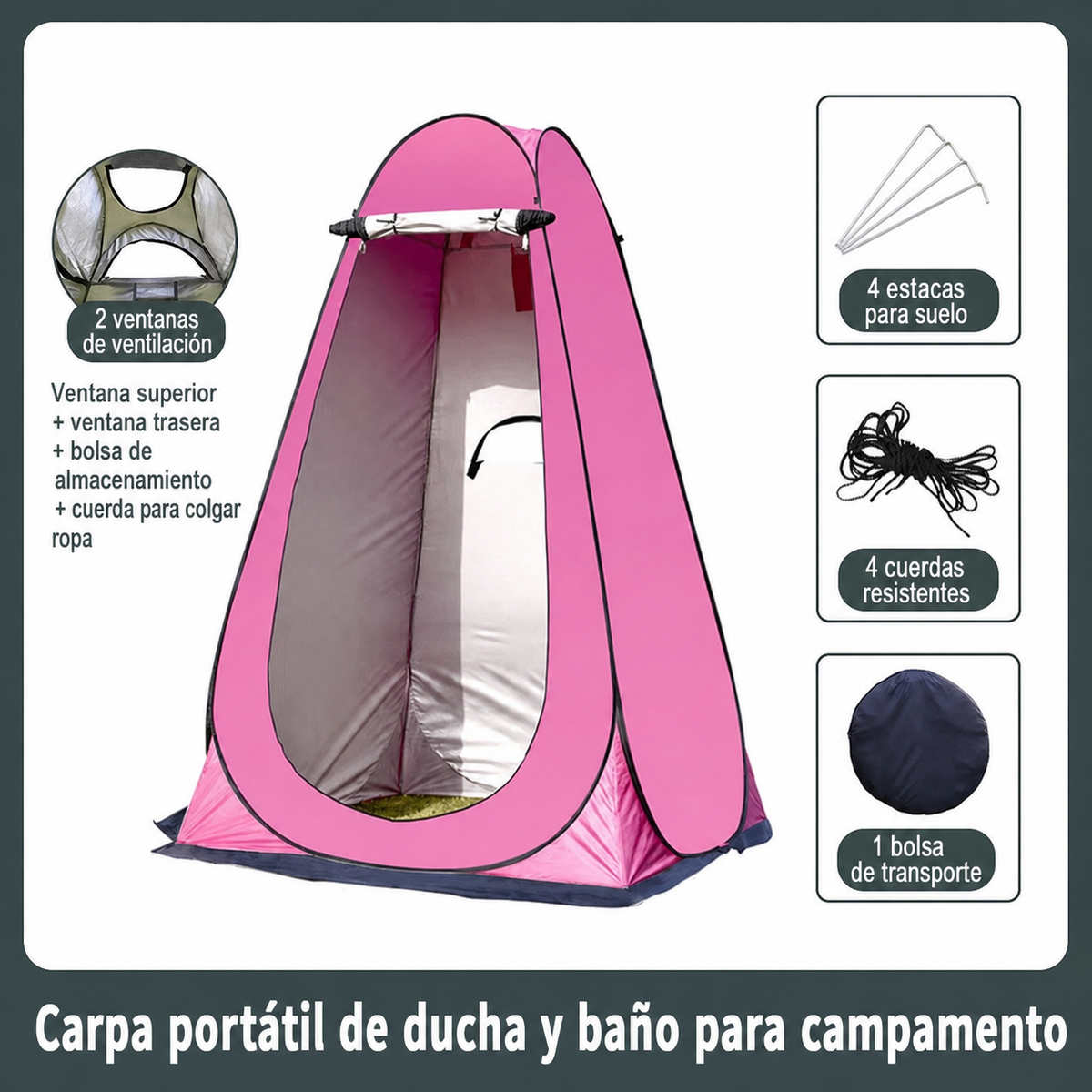 Carpa Portátil de Ducha y Baño para Camping