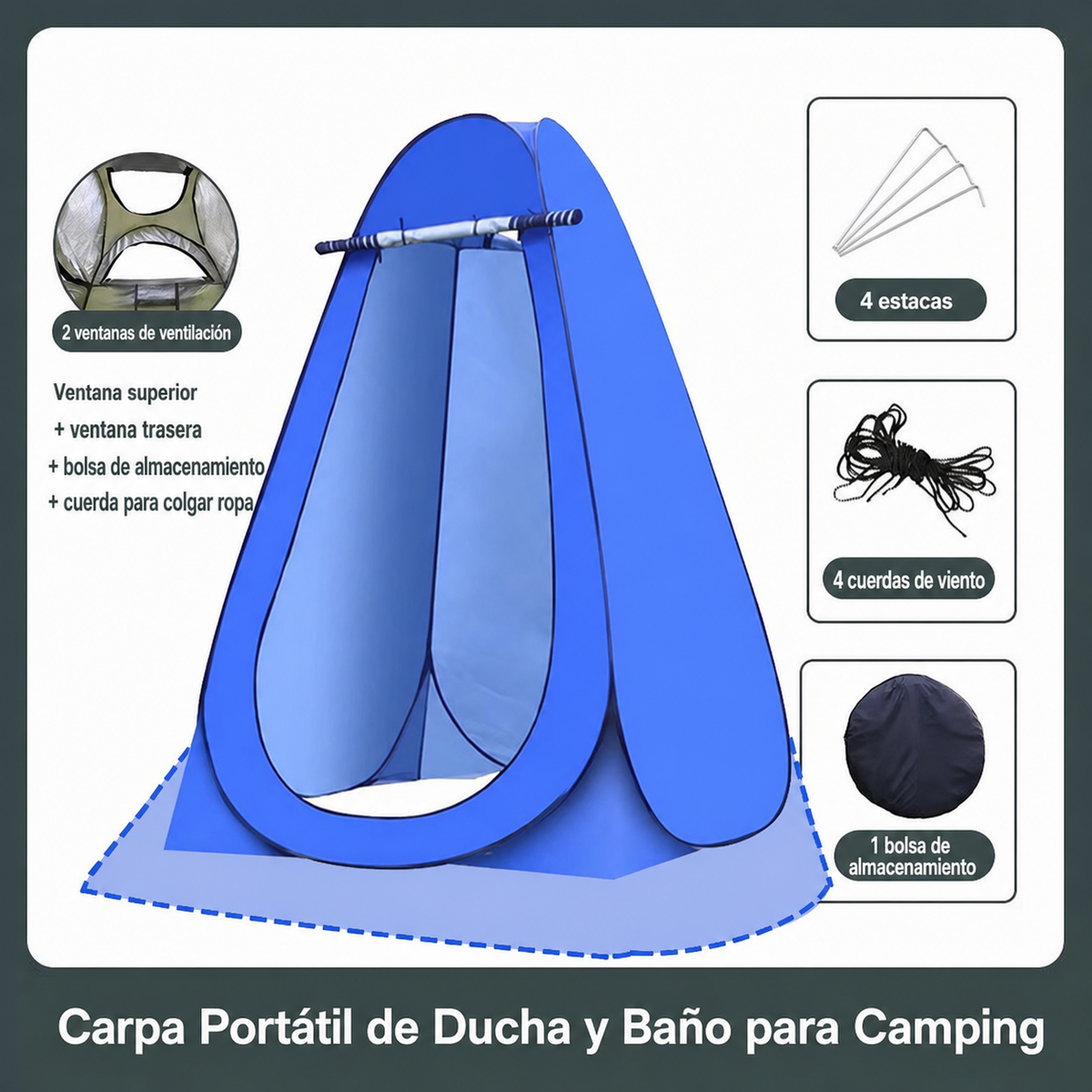 Carpa Portátil de Ducha y Baño para Camping