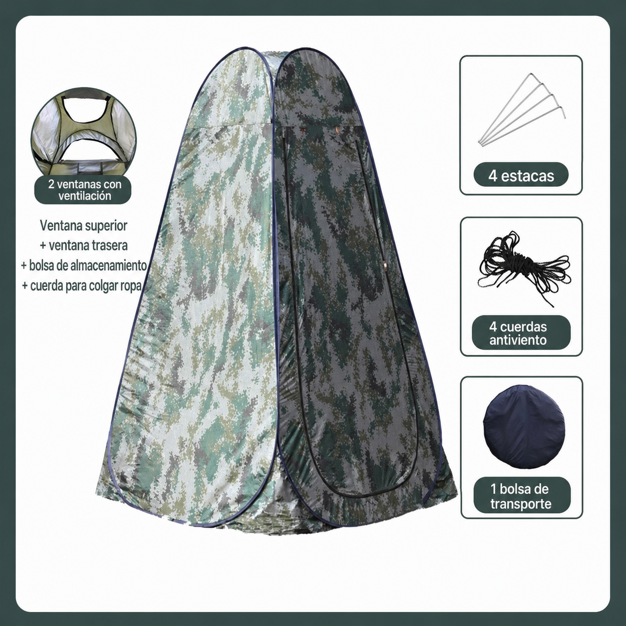 Carpa Portátil de Ducha y Baño para Camping
