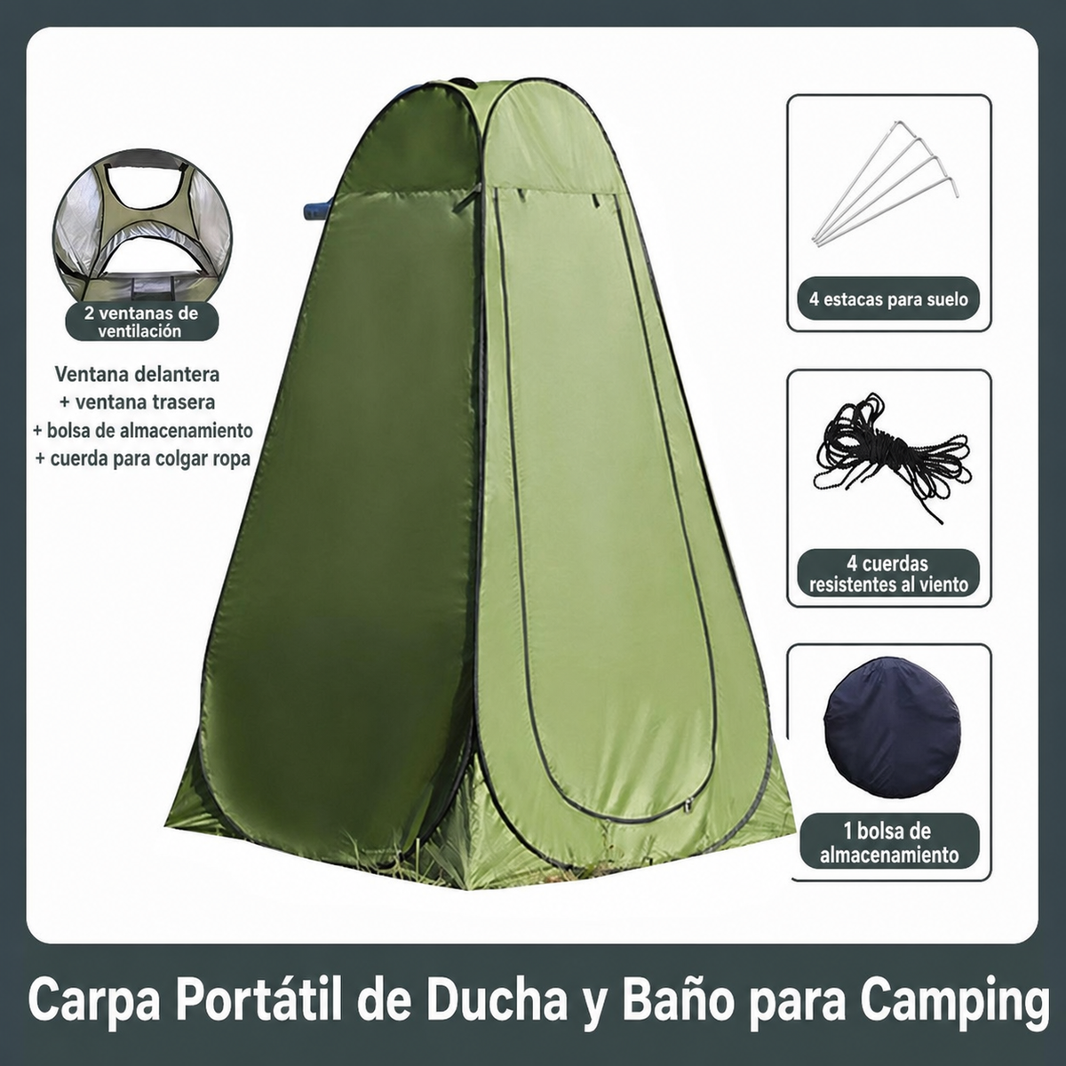 Carpa Portátil de Ducha y Baño para Camping