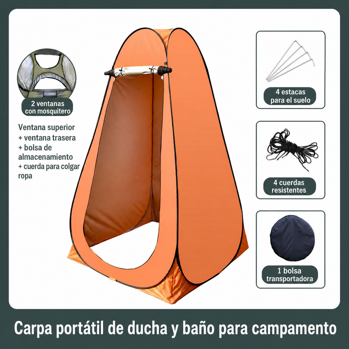 Carpa Portátil de Ducha y Baño para Camping