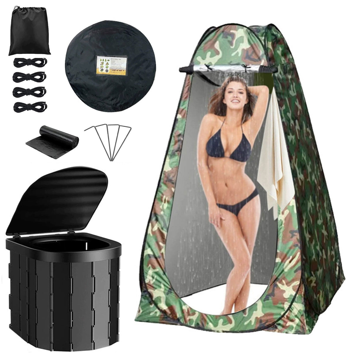Carpa Portátil de Ducha y Baño para Camping