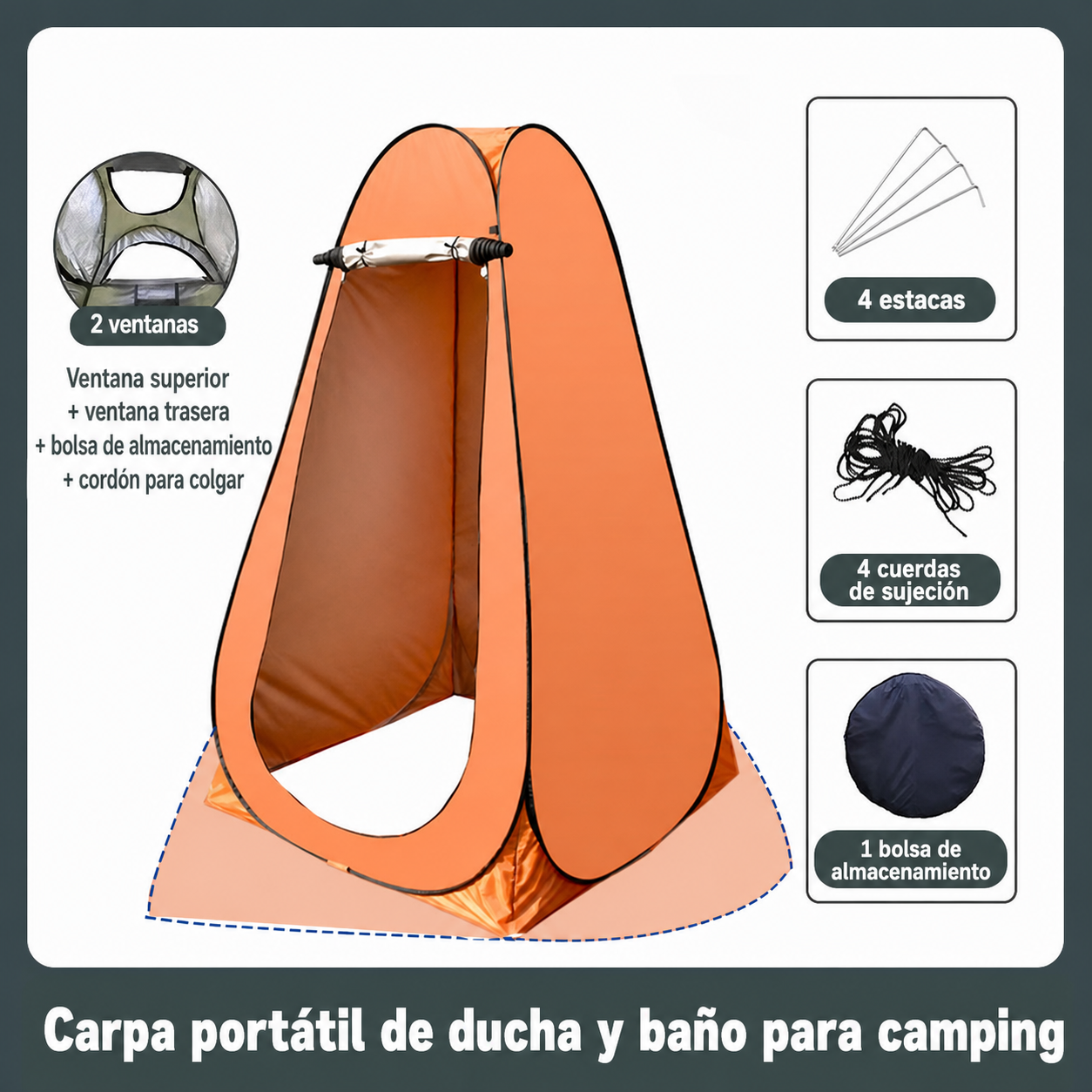 Carpa Portátil de Ducha y Baño para Camping
