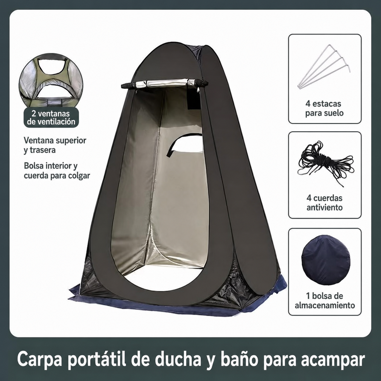 Carpa Portátil de Ducha y Baño para Camping