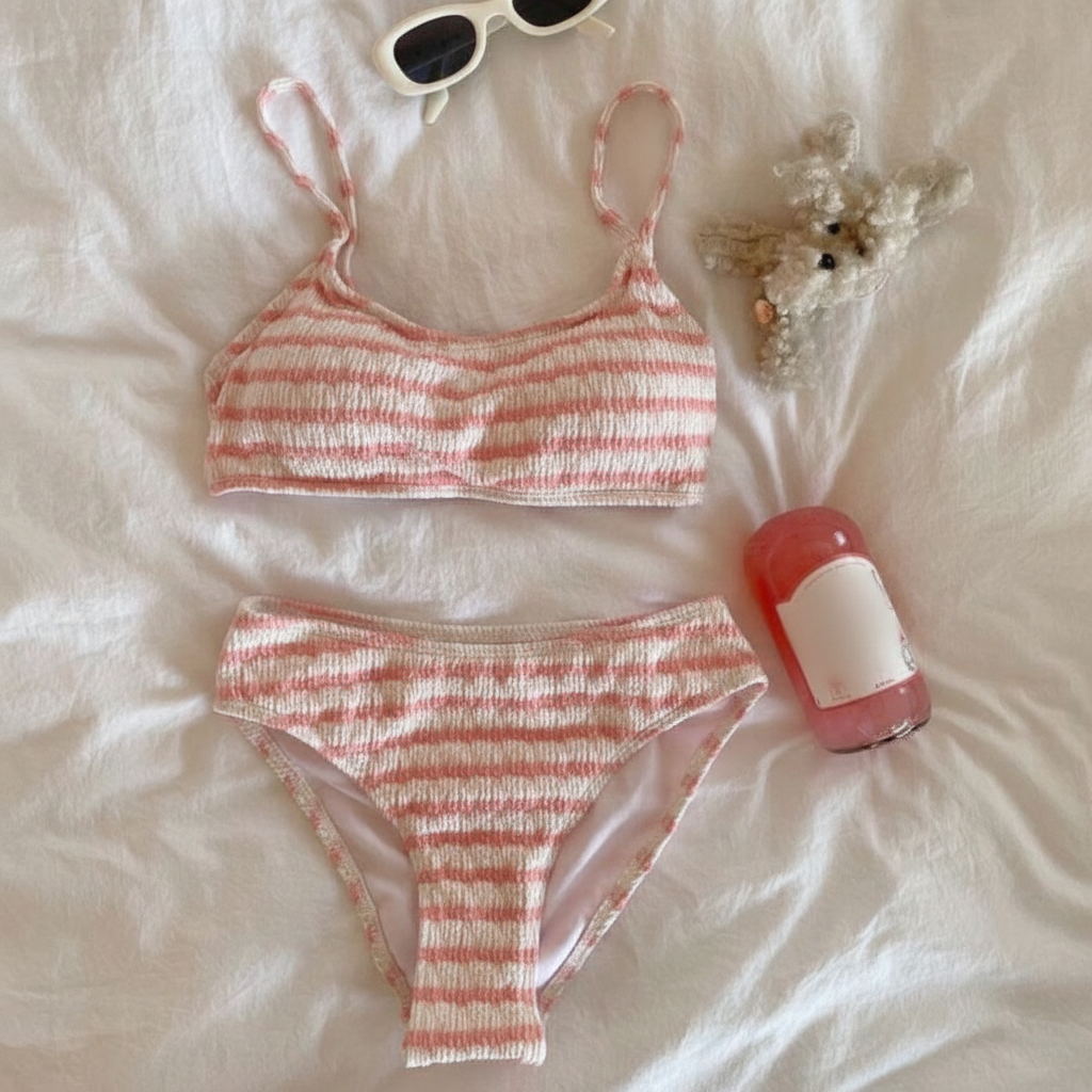 Bikini de Rayas Estilo Coreano para Mujer - 5