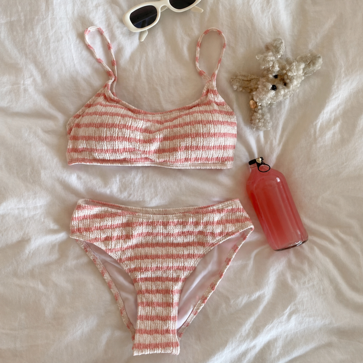 Bikini de Rayas Estilo Coreano para Mujer