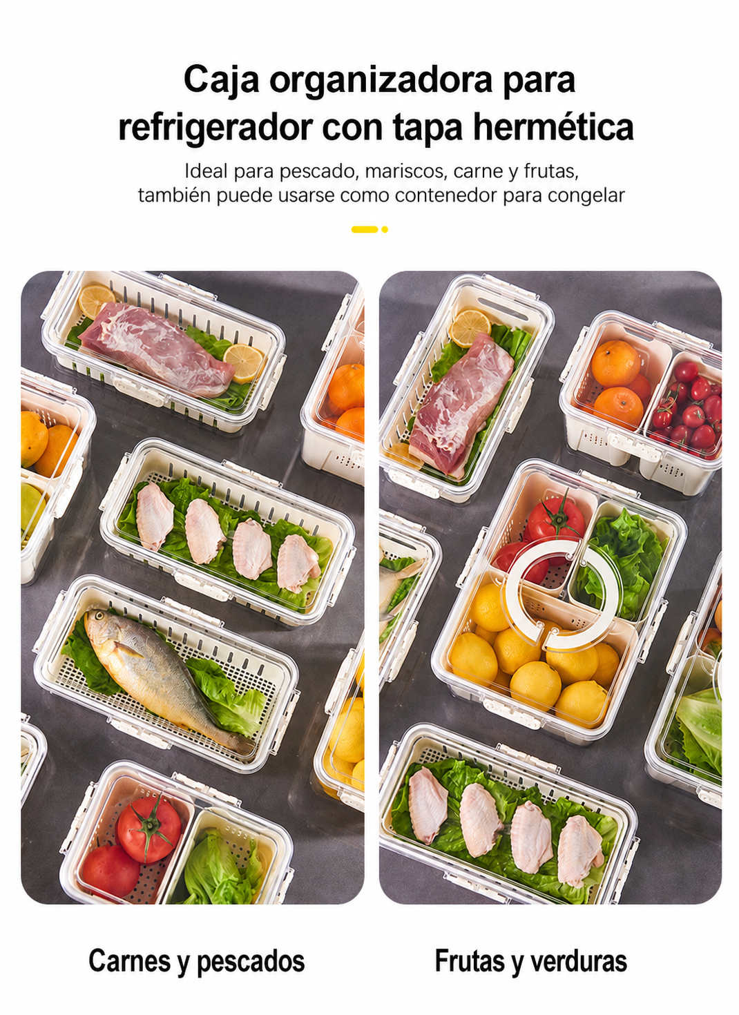 Caja organizadora para refrigerador con tapa hermética - 13