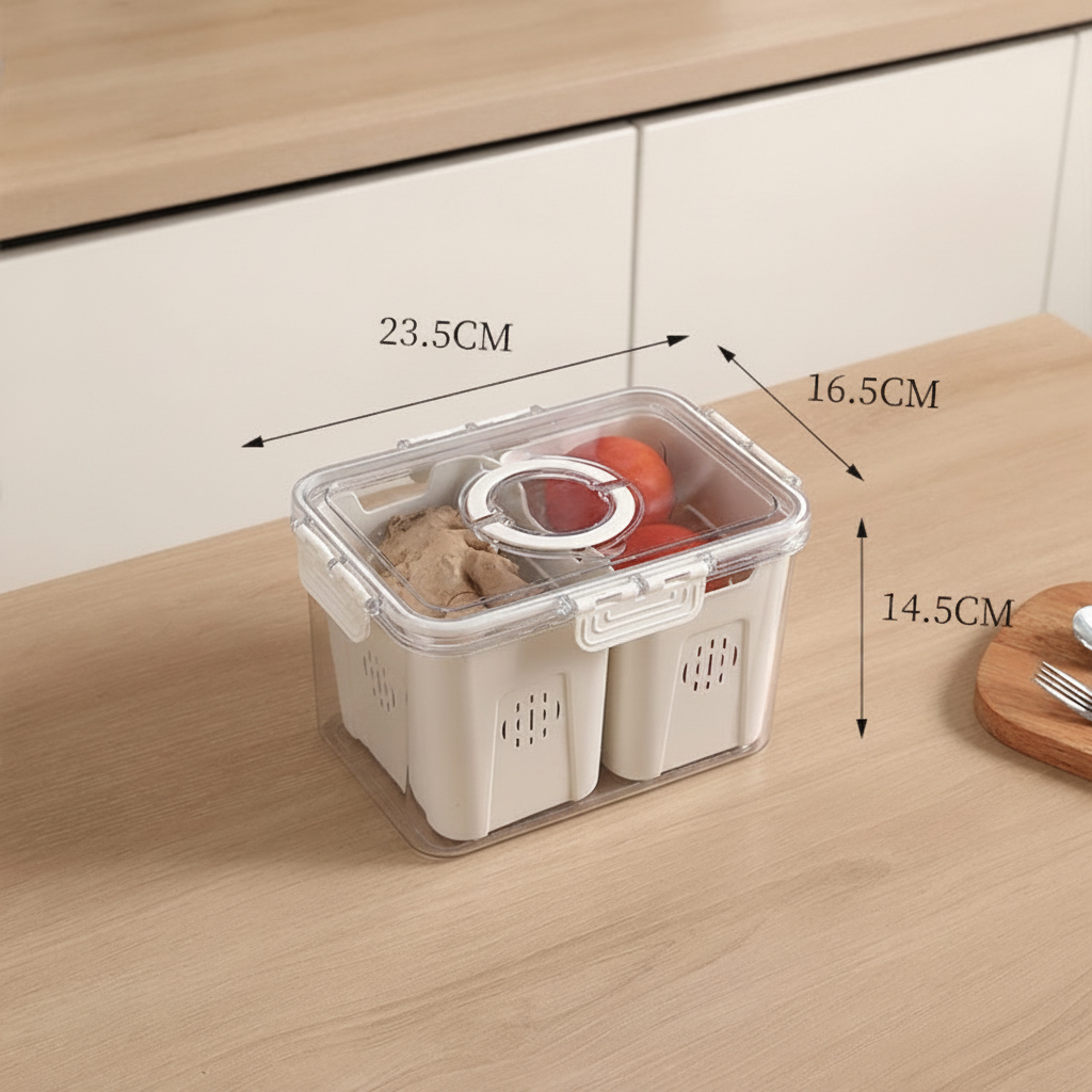 Caja organizadora para refrigerador con tapa hermética - 5