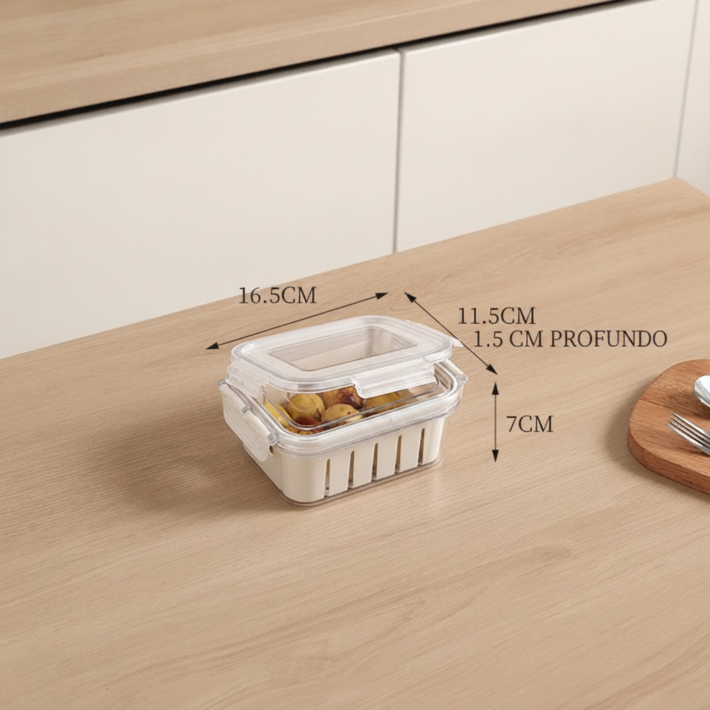 Caja organizadora para refrigerador con tapa hermética - 6