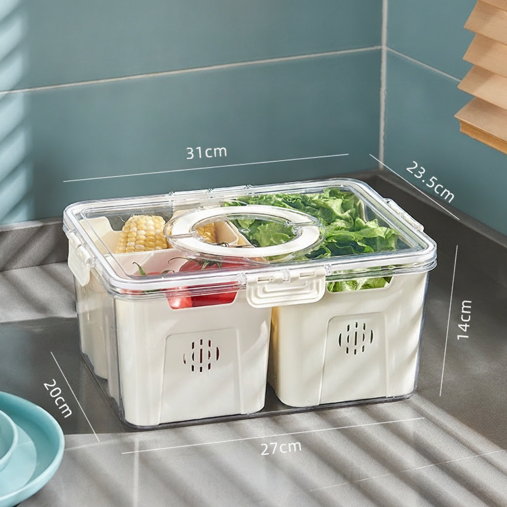 Caja organizadora para refrigerador con tapa hermética - 7