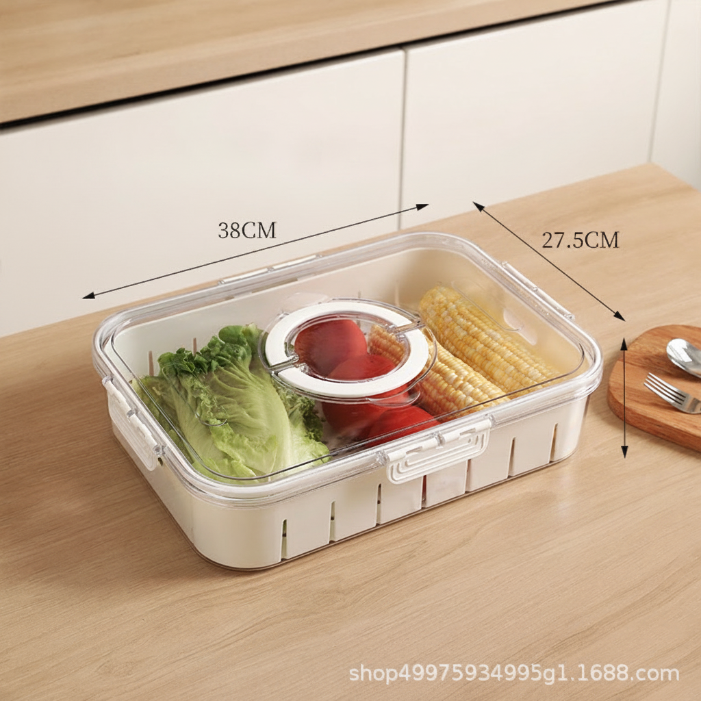 Caja organizadora para refrigerador con tapa hermética - 8