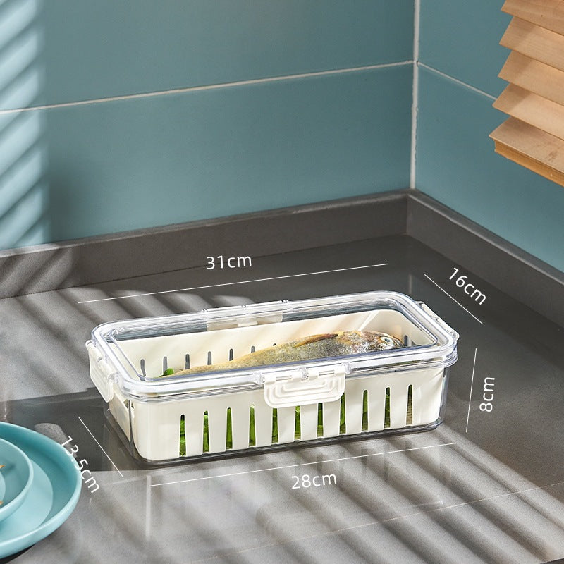 Caja organizadora para refrigerador con tapa hermética