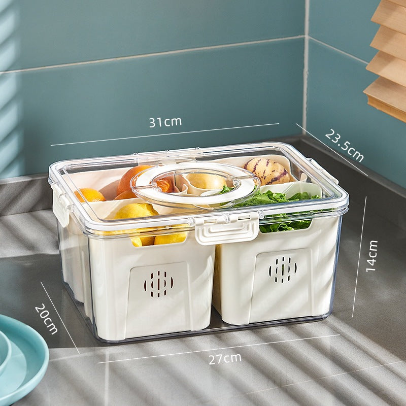 Caja organizadora para refrigerador con tapa hermética