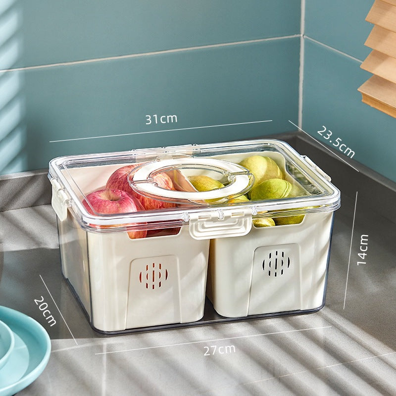 Caja organizadora para refrigerador con tapa hermética