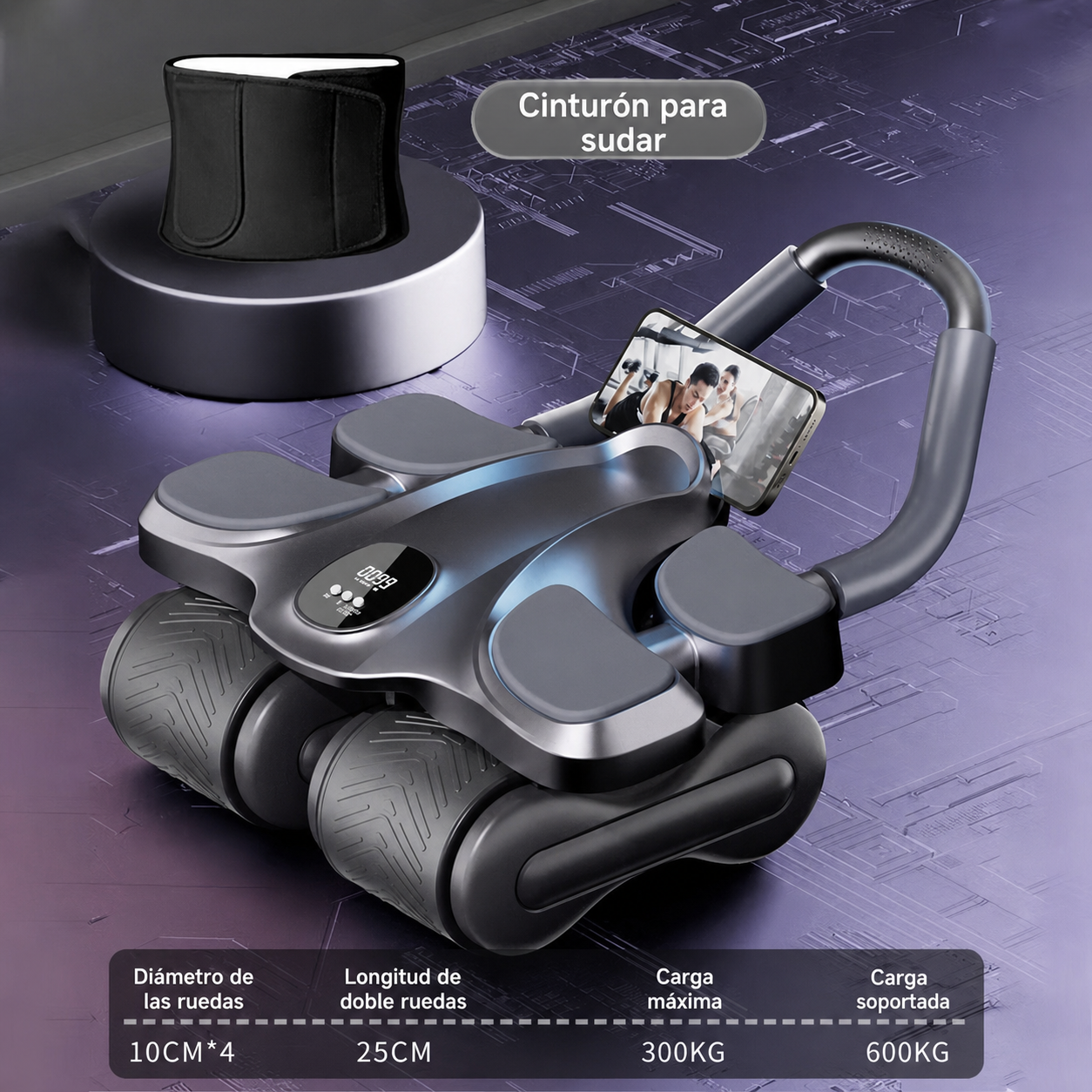 Rueda Abdominal de 4 Ruedas con Retorno Automático - 8