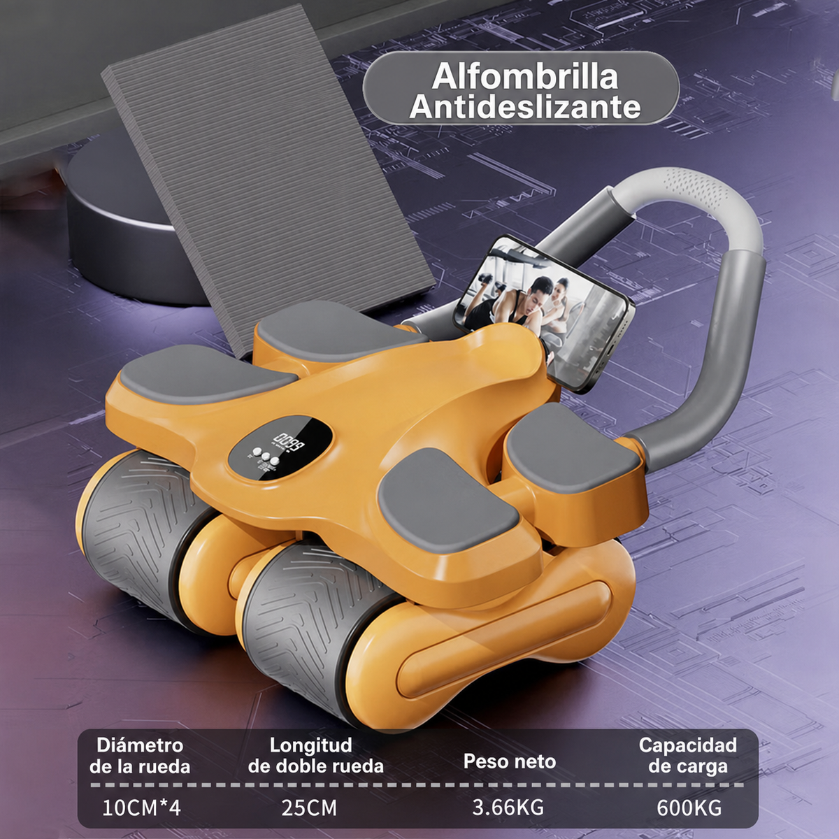 Rueda Abdominal de 4 Ruedas con Retorno Automático - 9
