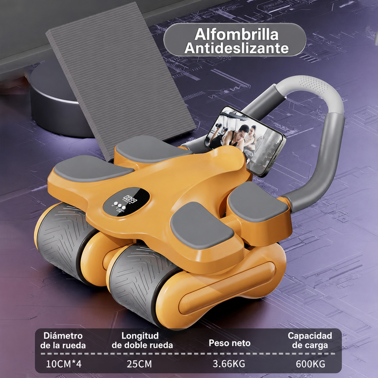 Rueda Abdominal de 4 Ruedas con Retorno Automático - 9
