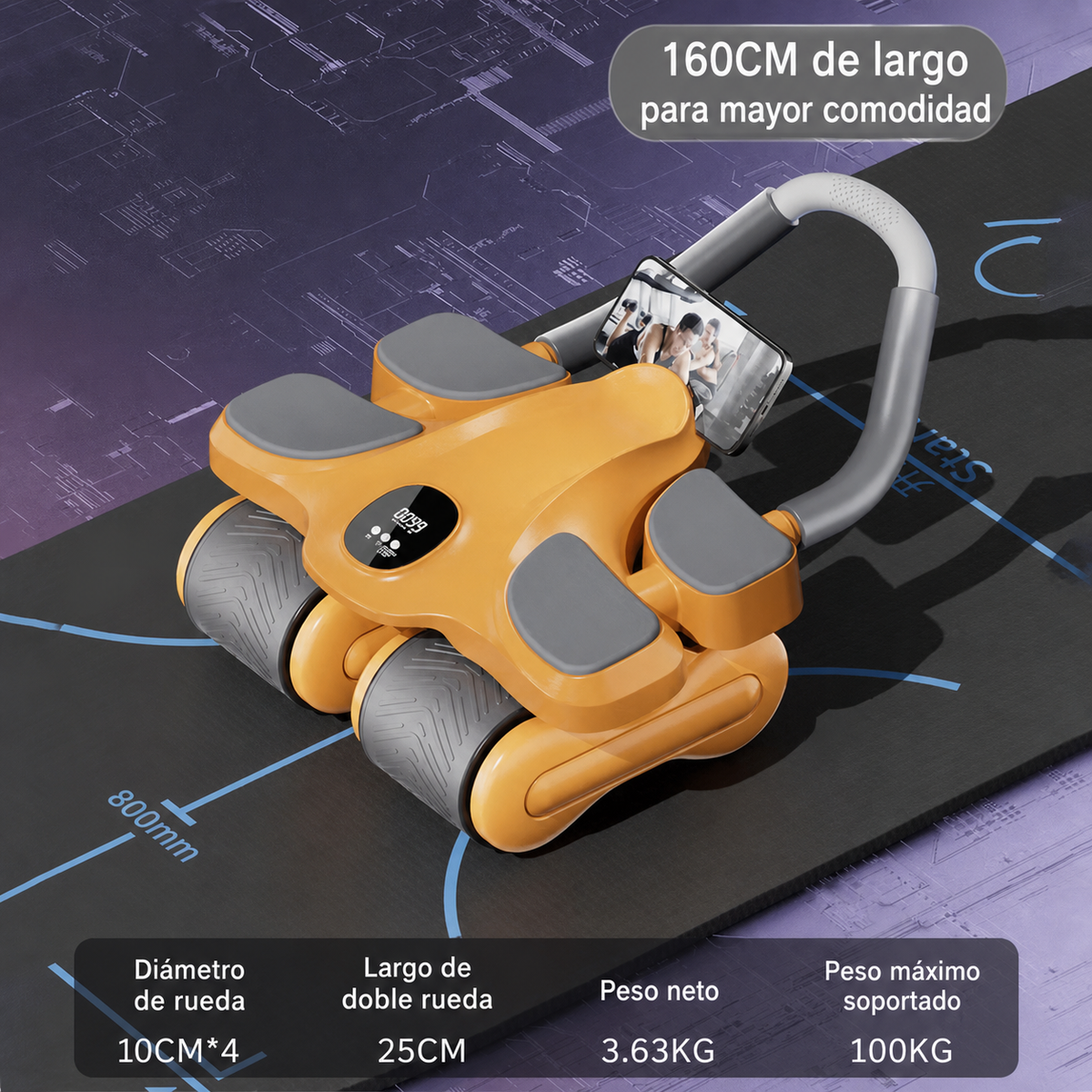 Rueda Abdominal de 4 Ruedas con Retorno Automático - 11