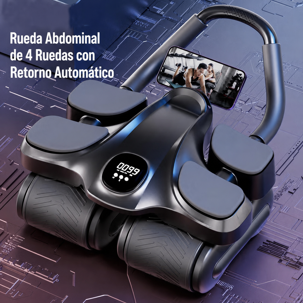 Rueda Abdominal de 4 Ruedas con Retorno Automático