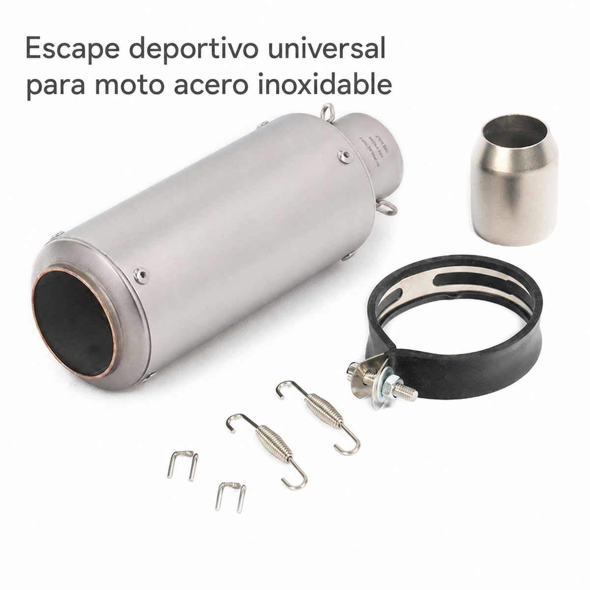 Escape deportivo universal para moto acero inoxidable - 14