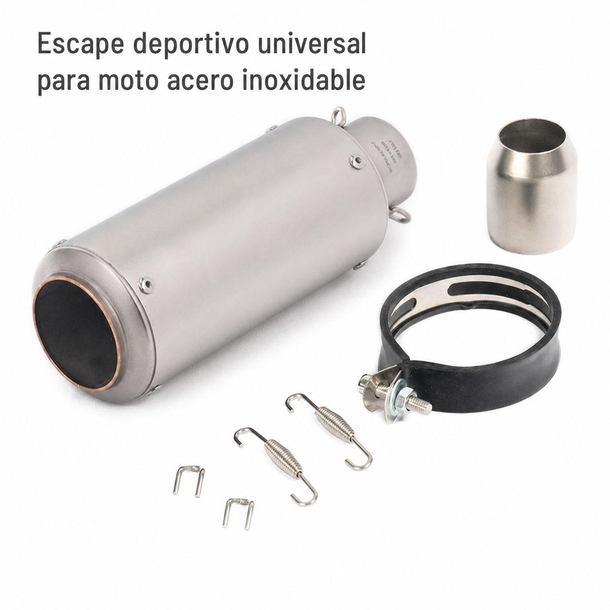 Escape deportivo universal para moto acero inoxidable - 15