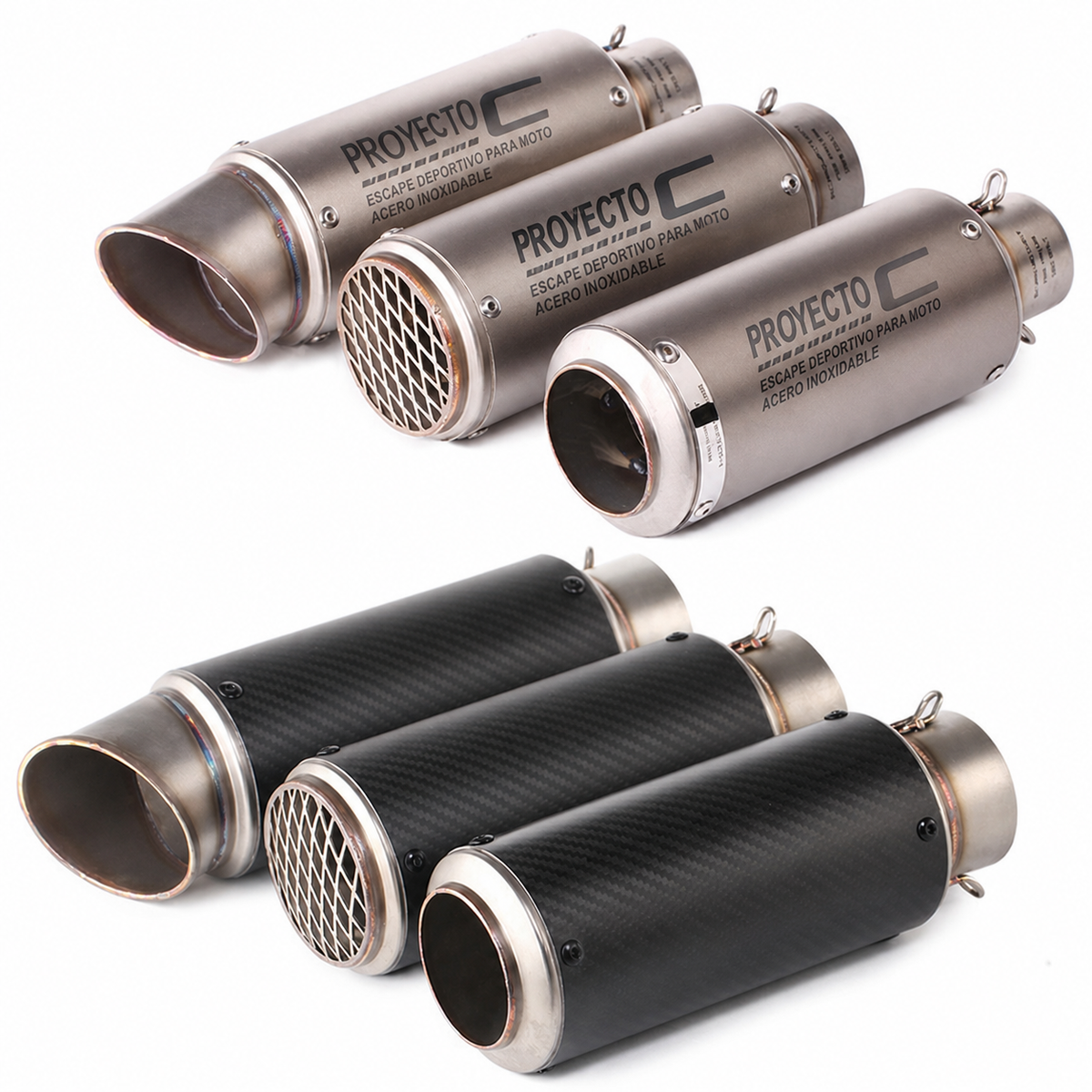 Escape deportivo universal para moto acero inoxidable - 2