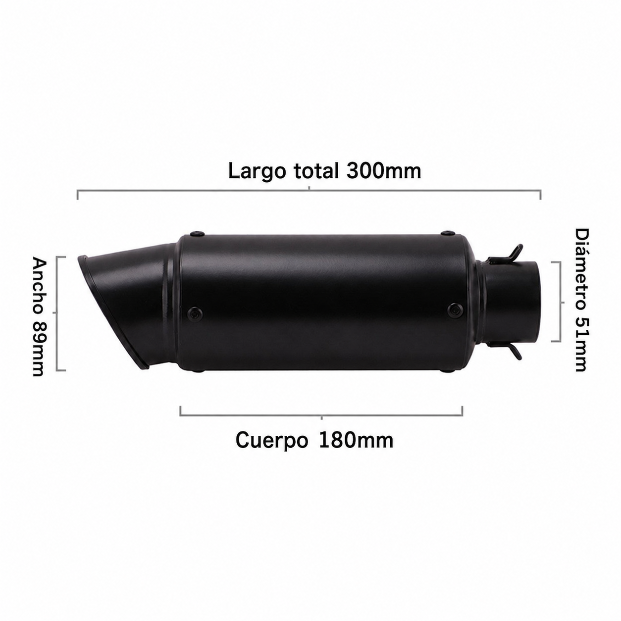 Escape deportivo universal para moto acero inoxidable - 4