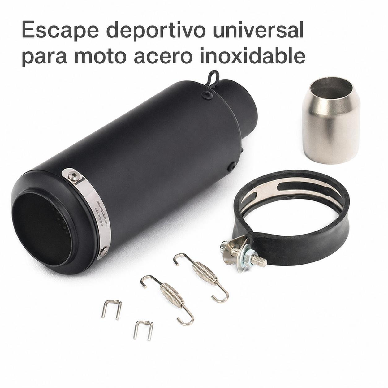 Escape deportivo universal para moto acero inoxidable - 5