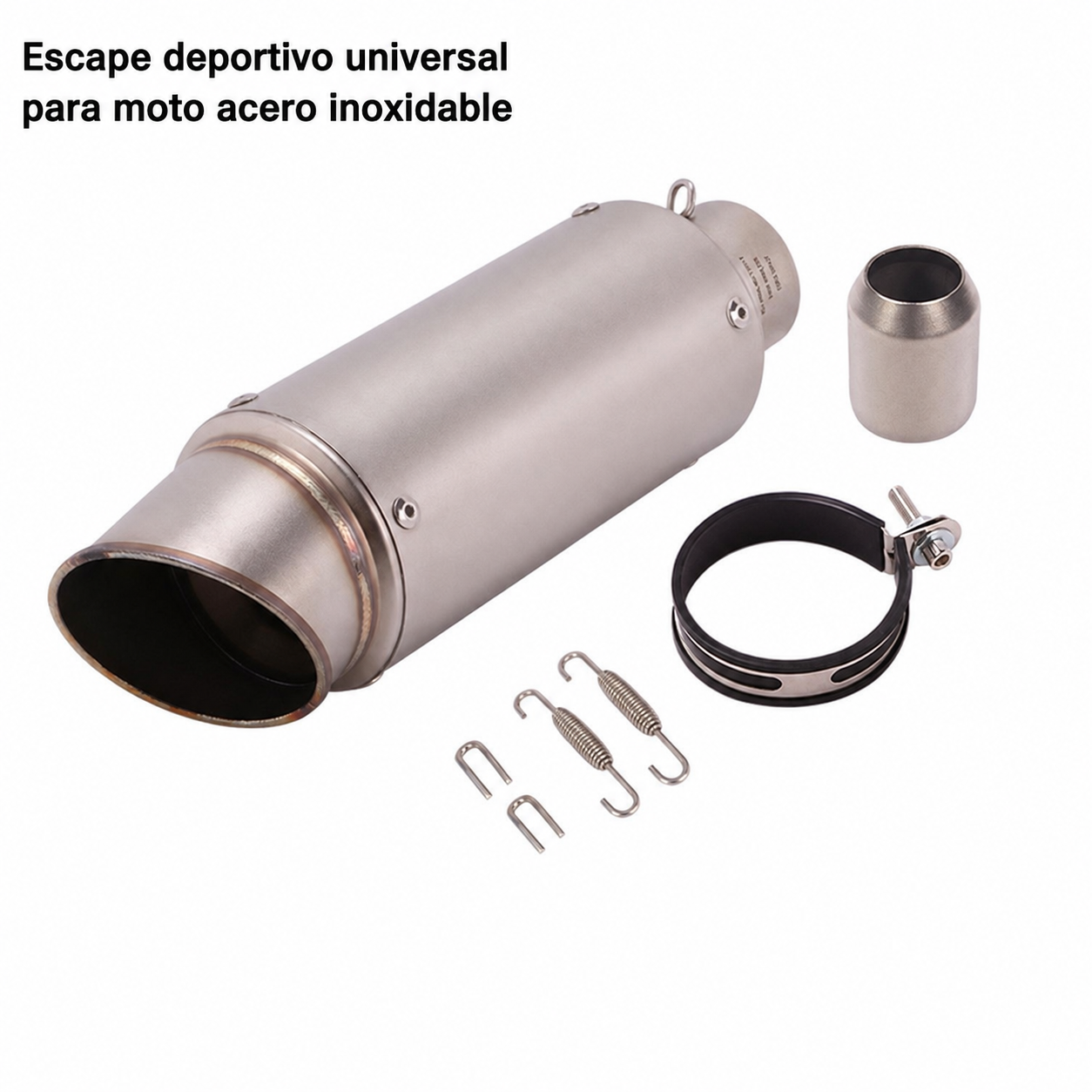Escape deportivo universal para moto acero inoxidable - 6
