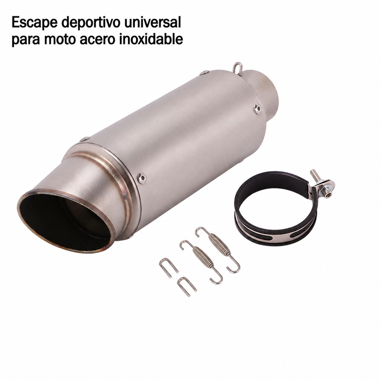 Escape deportivo universal para moto acero inoxidable - 7