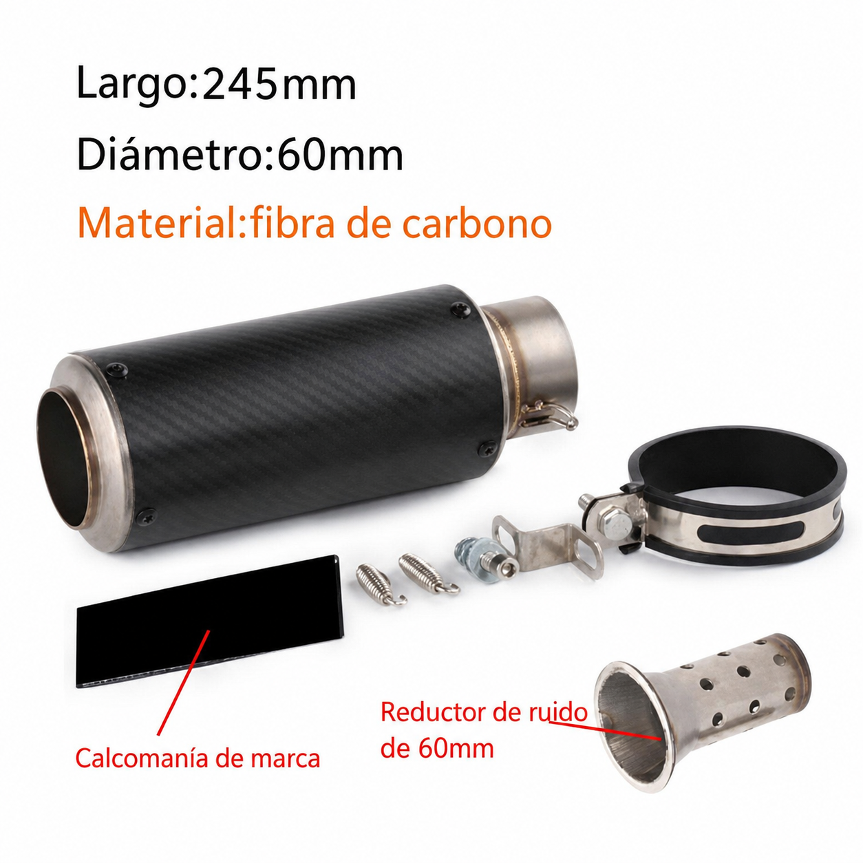 Escape deportivo universal para moto acero inoxidable - 9