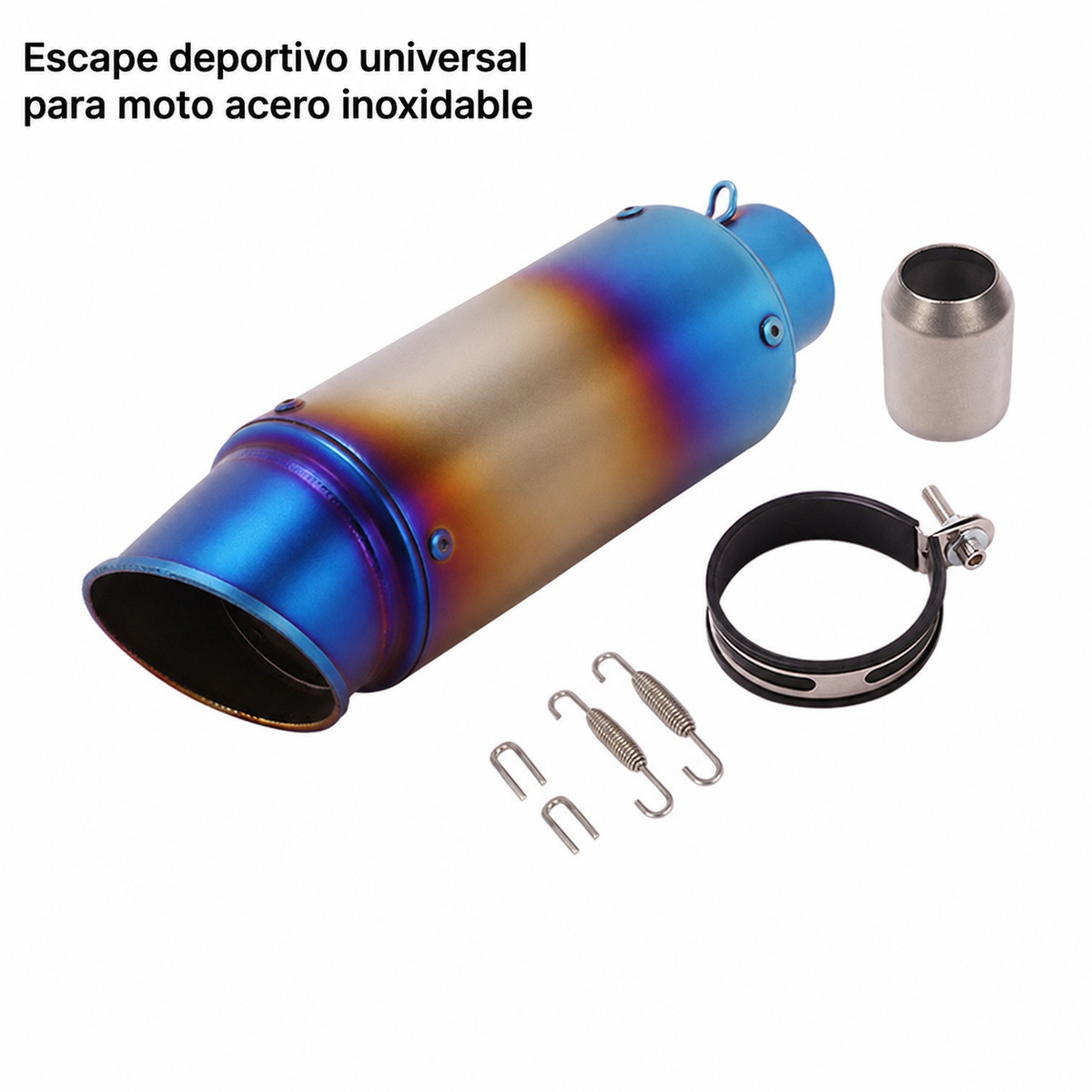 Escape deportivo universal para moto acero inoxidable - 10
