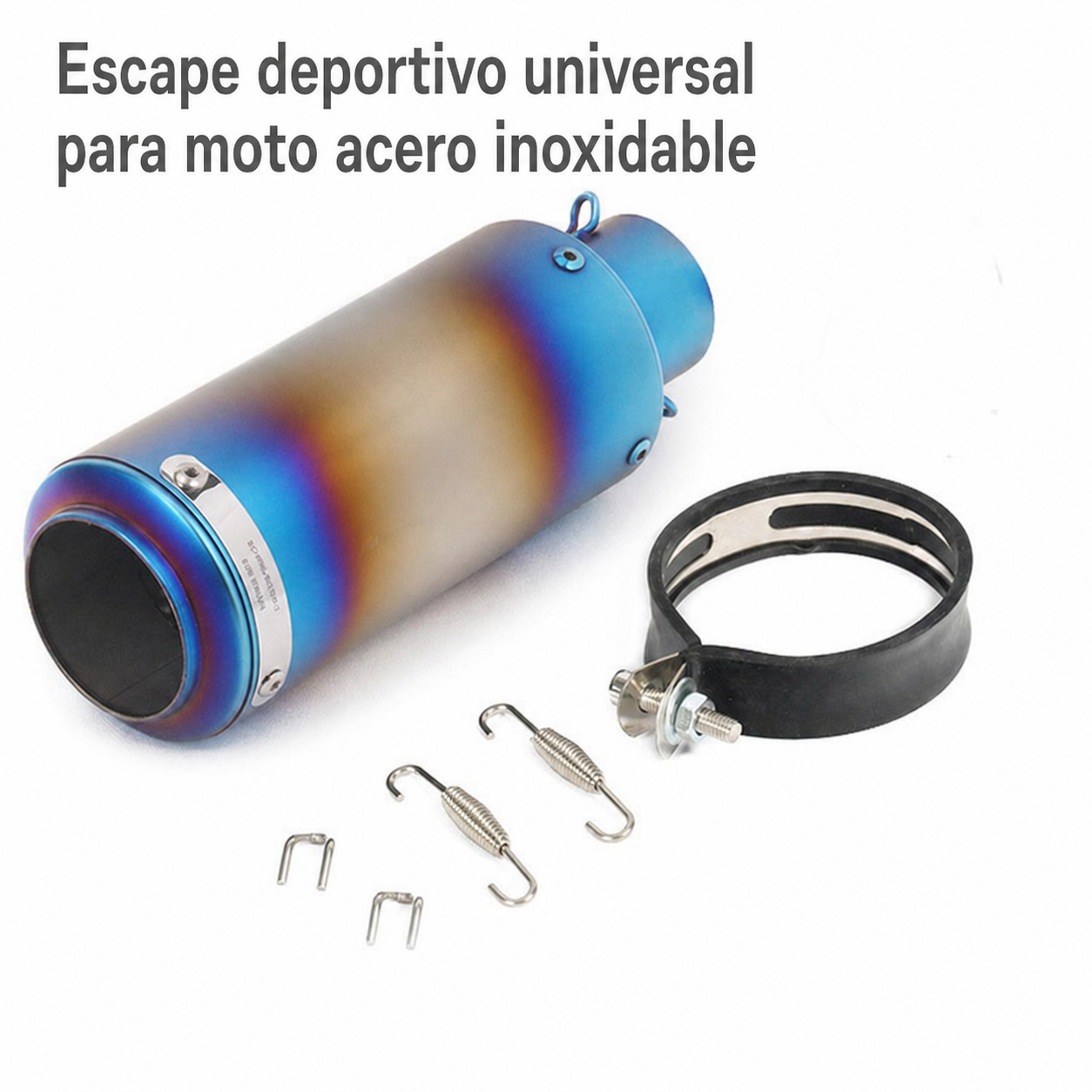 Escape deportivo universal para moto acero inoxidable