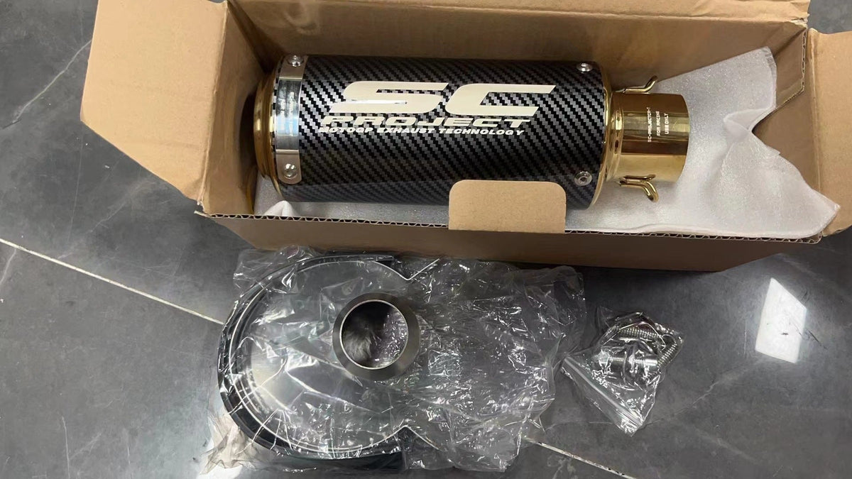 Escape deportivo universal para moto acero inoxidable